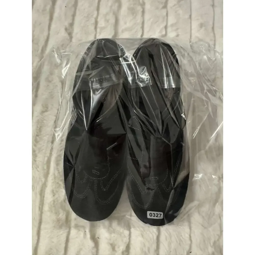 Men's Black Leather Lace Up Casual Shoes Air Cushion Comfort Pre Owned